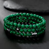 Men's Woven Bracelet Stone Geometric Manual Style Tiger Eye Stone Black Agate