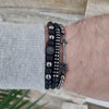 Men's Woven Bracelet Stone Geometric Manual Style Tiger Eye Stone Black Agate