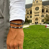 Men's Woven Bracelet Stone Geometric Manual Style Tiger Eye Stone Black Agate