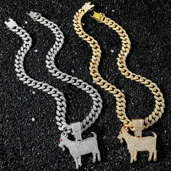 Men's Zinc Alloy And Alloy Animal Zodiac Pendant Necklace With Cuban Chain And Electroplating Hiphop Style