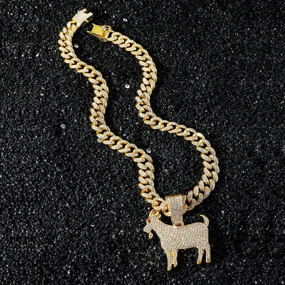 Men's Zinc Alloy And Alloy Animal Zodiac Pendant Necklace With Cuban Chain And Electroplating Hiphop Style