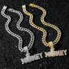 Men's Zinc Alloy Cuban Chain Hip Hop Style Letter Number Text Pendant Necklace With Electroplating