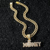 Men's Zinc Alloy Cuban Chain Hip Hop Style Letter Number Text Pendant Necklace With Electroplating