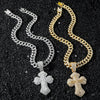 Men's Zinc Alloy Cuban Chain Hiphop Style Cross Pendant Necklace With Electroplating