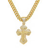Men's Zinc Alloy Cuban Chain Hiphop Style Cross Pendant Necklace With Electroplating