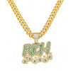 Men's Zinc Alloy Cuban Chain Pendant Necklace With Letters Numbers Text Pattern And Electroplating
