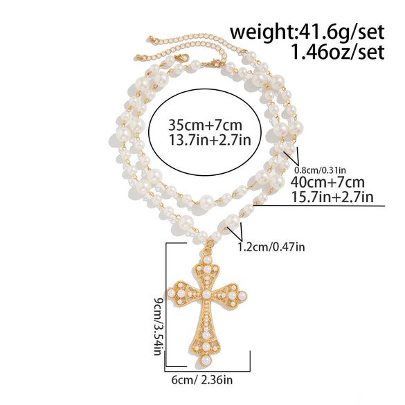Men's Zinc Alloy Geometric Cross Handmade Necklace