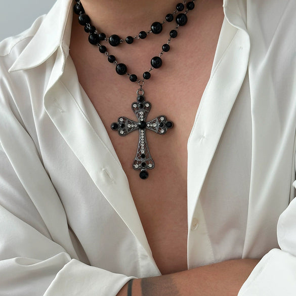 Men's Zinc Alloy Geometric Cross Handmade Necklace