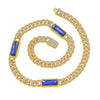 Men's Zinc Alloy Geometric Cuban Chain Necklace With Electroplating And Rectangular Glass Splicing