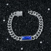 Men's Zinc Alloy Geometric Cuban Chain Necklace With Electroplating And Rectangular Glass Splicing
