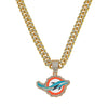 Men's Zinc Alloy Geometric Dolphin Pendant Necklace With Cuban Chain And Electroplating