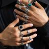 Men's Zinc Alloy Geometric Gem Ring With Electroplating