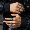 Men's Zinc Alloy Geometric Gem Ring With Electroplating