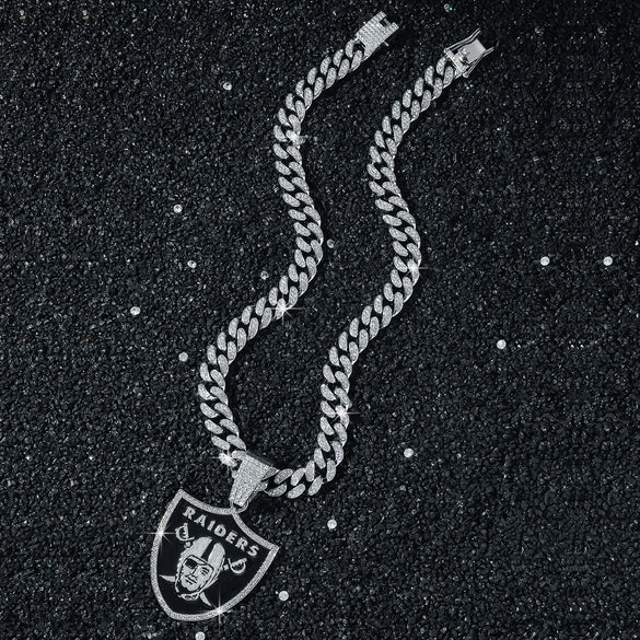 Men's Zinc Alloy Geometric Pirate Shield Pendant Necklace With Cuban Chain And Electroplating Design