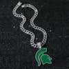 Men's Zinc Alloy Hiphop Style Squirrel Basketball Team Logo Pendant Necklace With Cuban Chain And Electroplating