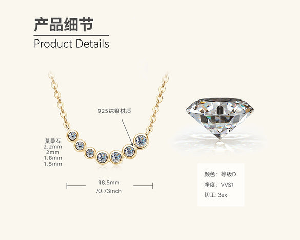 Mermaid Tear Necklace 925 Sterling Silver Geometric Fishing Line Chain Gold Plated Women's