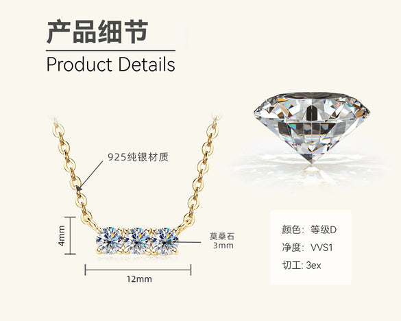 Mermaid Tear Necklace 925 Sterling Silver Geometric Fishing Line Chain Gold Plated Women's