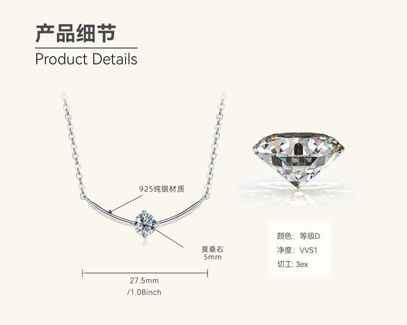 Mermaid Tear Necklace 925 Sterling Silver Geometric Fishing Line Chain Gold Plated Women's