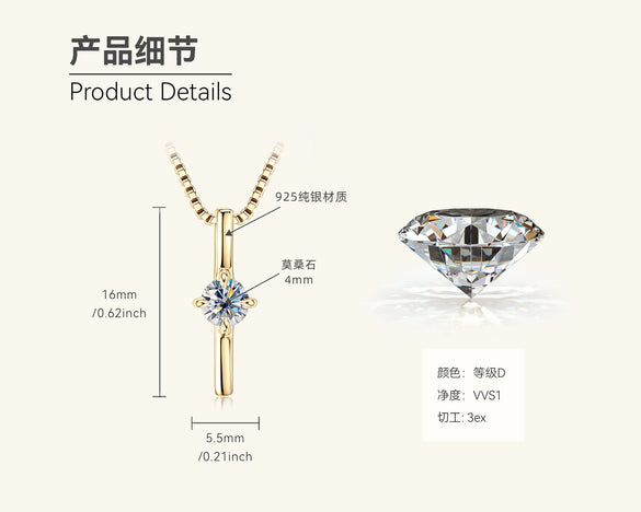Mermaid Tear Necklace 925 Sterling Silver Geometric Fishing Line Chain Gold Plated Women's