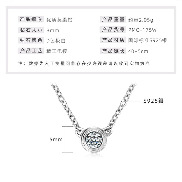 Mermaid Tears Necklace Moissanite Clavicle Chain S925 Sterling Silver Geometric Style