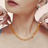Mesh Chain Webbing Geometric Colorful Zircon Necklace Bracelet Set Titanium Steel Pvd Electroplating Nonfading Jewelry For Women