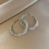 Mesh Crystal Geometric Hoop Earrings With Twisted Hollow Texture Goldplated Zinc Alloy And Rhinestone Embellishment For Women And Men