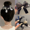 Mesh Pearl Handmade Women's Hair Gripper Headwear With Bow Design