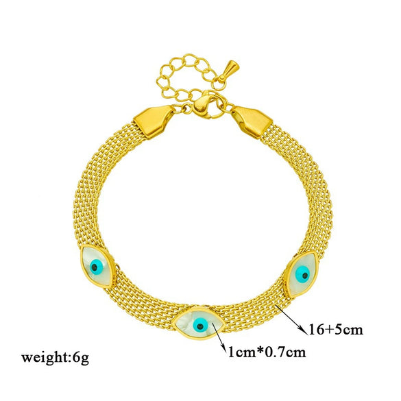 Mesh Stainless Steel Oval Eye Bracelet Electroplating Women's