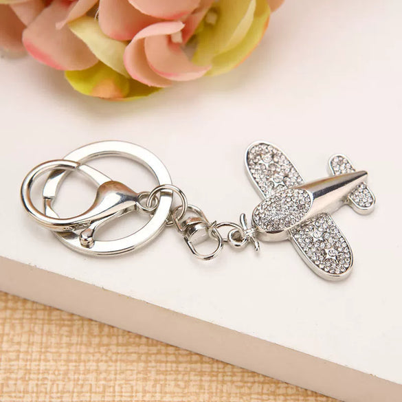 Metal Airplane Cute Style Keychain For Women