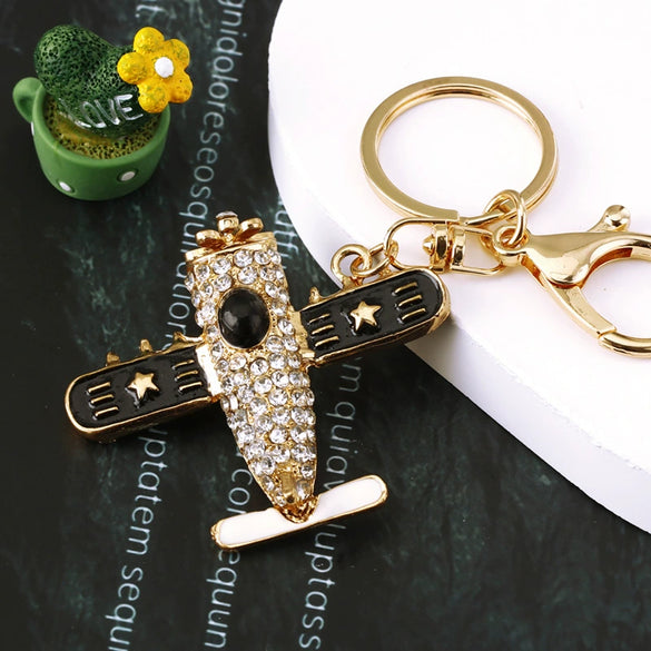 Metal Airplane Cute Style Keychain For Women