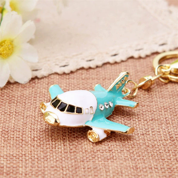 Metal Airplane Cute Style Keychain For Women