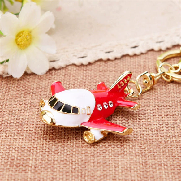 Metal Airplane Cute Style Keychain For Women