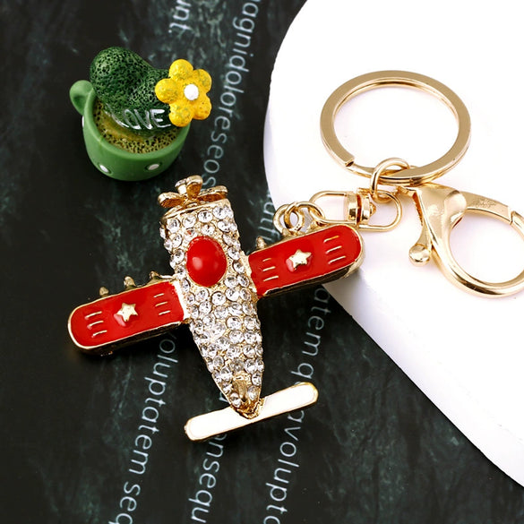 Metal Airplane Cute Style Keychain For Women