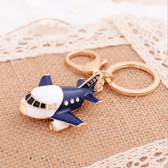 Metal Airplane Cute Style Keychain For Women