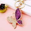 Metal Alloy Colorful Crystal Butterfly Keychain Creative Diamondencrusted Women's Bag Pendant