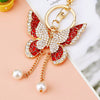 Metal Alloy Colorful Crystal Butterfly Keychain Creative Diamondencrusted Women's Bag Pendant
