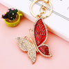 Metal Alloy Colorful Crystal Butterfly Keychain Creative Diamondencrusted Women's Bag Pendant
