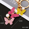 Metal Alloy Colorful Crystal Butterfly Keychain Creative Diamondencrusted Women's Bag Pendant