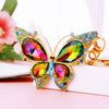 Metal Alloy Colorful Crystal Butterfly Keychain Creative Diamondencrusted Women's Bag Pendant