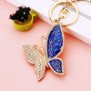 Metal Alloy Colorful Crystal Butterfly Keychain Creative Diamondencrusted Women's Bag Pendant