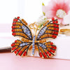Metal Alloy Colorful Crystal Butterfly Keychain Creative Diamondencrusted Women's Bag Pendant