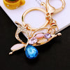 Metal Alloy Colorful Crystal Butterfly Keychain Creative Diamondencrusted Women's Bag Pendant