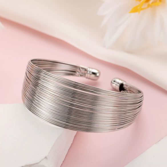 Metal Alloy Geometric Open Bracelet Electroplating Fashion Jewelry