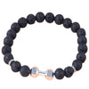 Metal Alloy Geometric Owl Volcanic Stone Electroplated Women's Bracelet