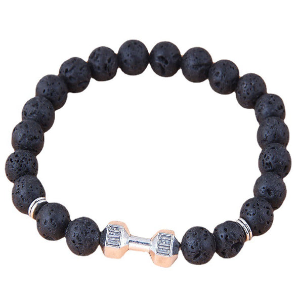 Metal Alloy Geometric Owl Volcanic Stone Electroplated Women's Bracelet