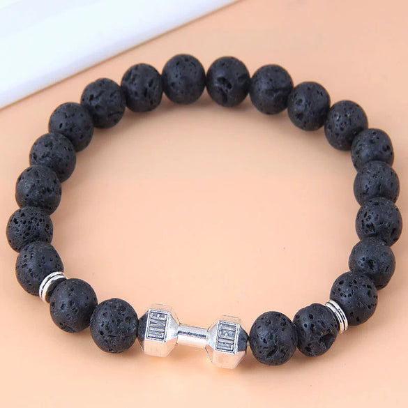 Metal Alloy Geometric Owl Volcanic Stone Electroplated Women's Bracelet