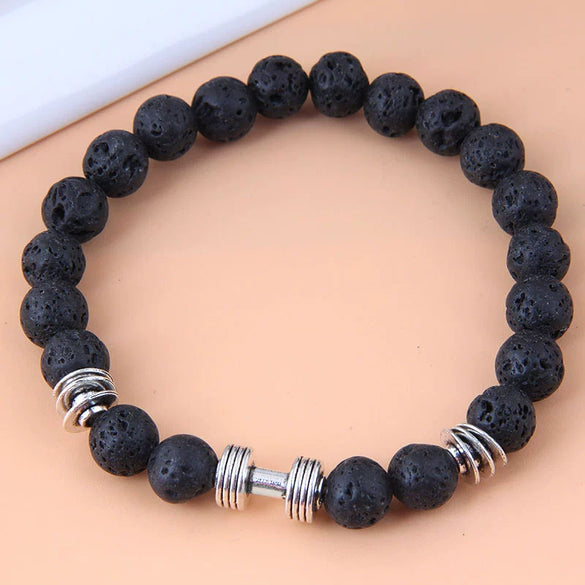 Metal Alloy Geometric Owl Volcanic Stone Electroplated Women's Bracelet