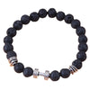 Metal Alloy Geometric Owl Volcanic Stone Electroplated Women's Bracelet