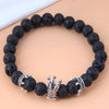 Metal Alloy Geometric Owl Volcanic Stone Electroplated Women's Bracelet