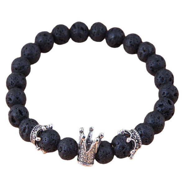 Metal Alloy Geometric Owl Volcanic Stone Electroplated Women's Bracelet